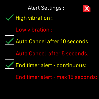 alert settings
